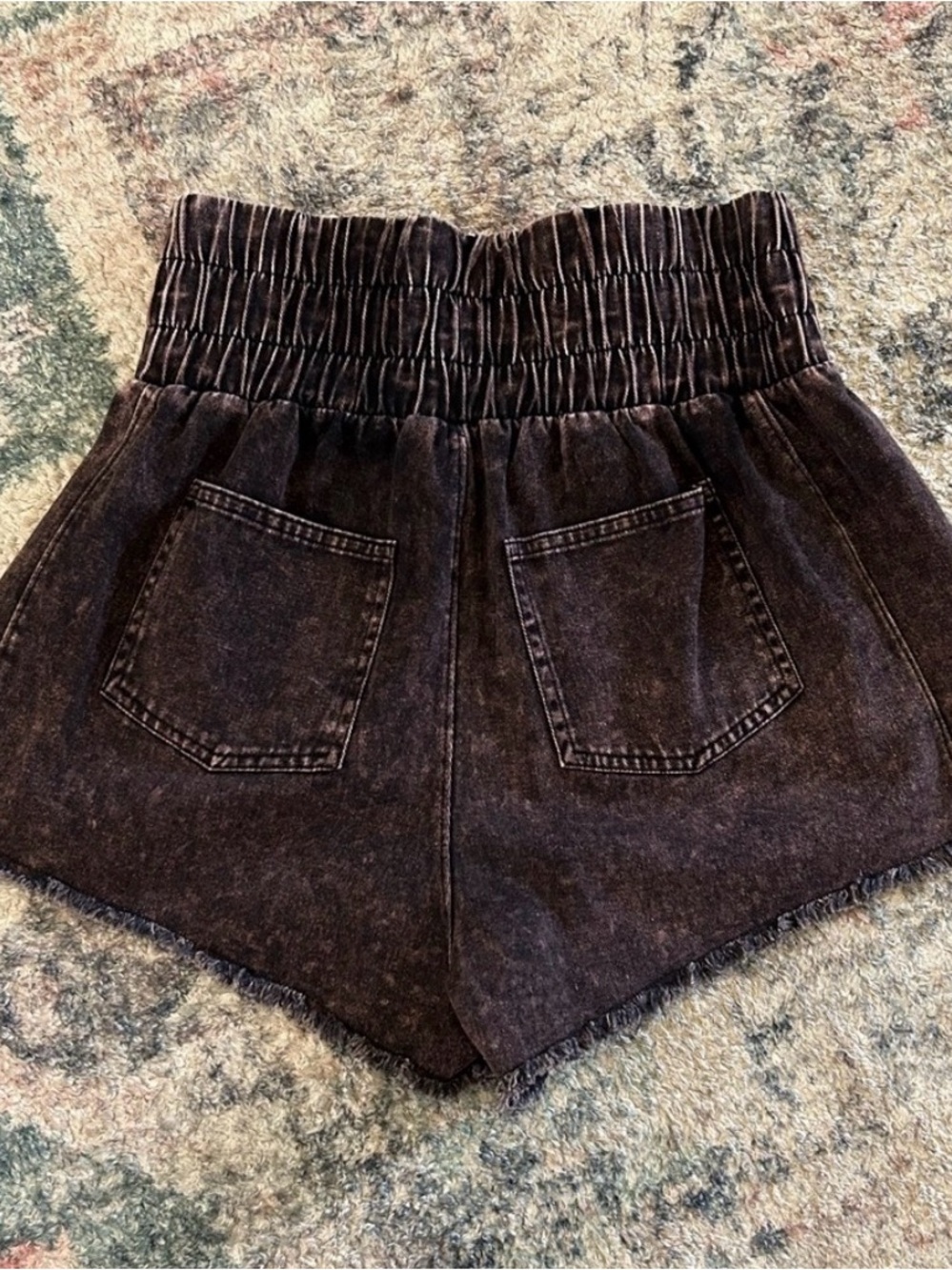 New In Boutique Acid Wash High Waisted Shorts - Picture 2 of 2